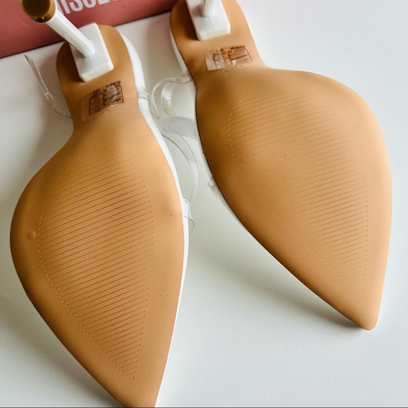 Miss Lola Audrena White Clear Strappy Heels Sandal New US 8 - Picture 6 of 9